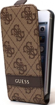 Чехол для iPhone 5/5S Guess Flip Brown